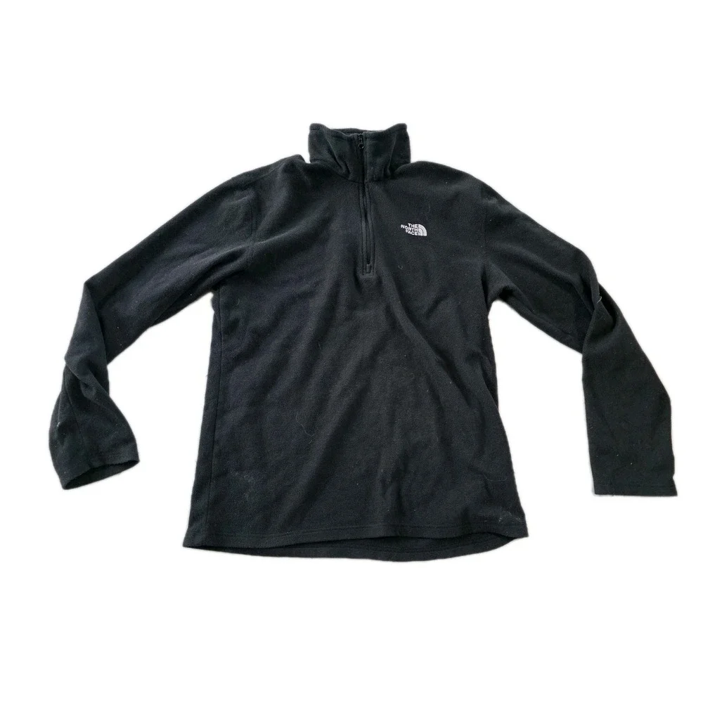 The North Face Black Quarter Zip Fleece Pullover Jacket Mens Small